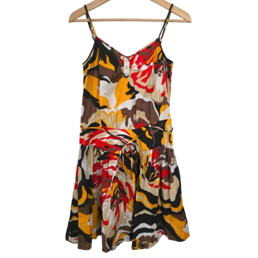 Y2K BCBGeneration Cotton Printed‎ Drop Waist Mini Dress